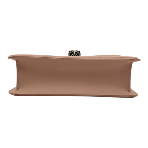 Serpenti Forever Shoulder Bag Beige in Calfskin, Gold hardware