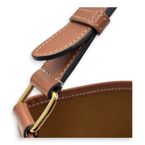 Triomphe Bucket Bag Brown in Coated Canvas, Gold hardware