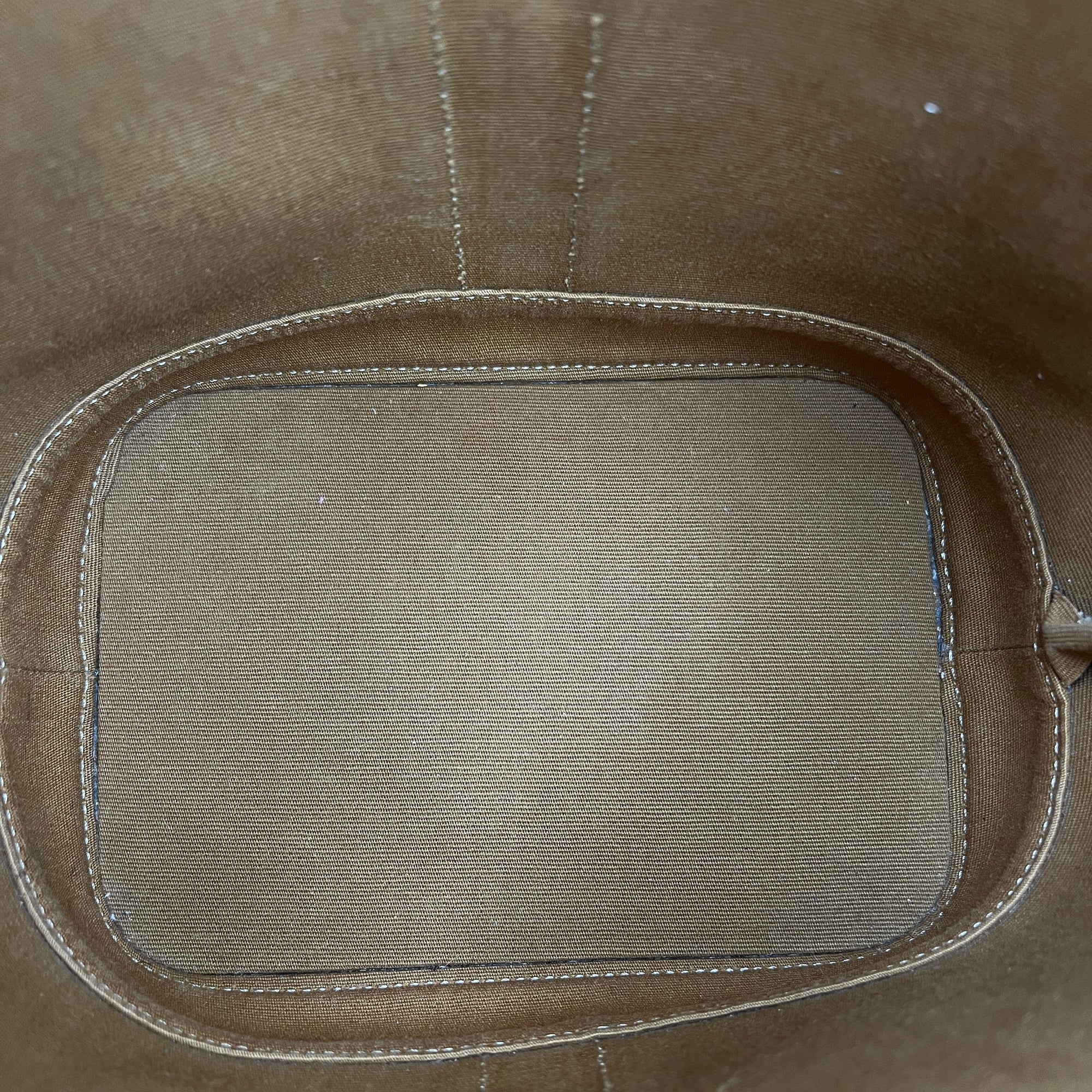 Triomphe Bucket Bag Brown in Coated Canvas, Gold hardware