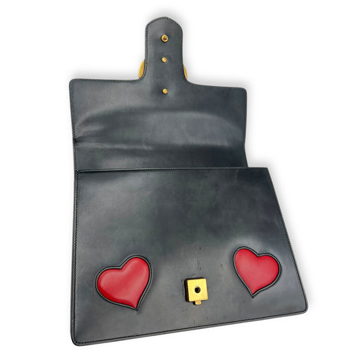GG Marmont Shoulder Bag Black in Calfskin, Gold hardware