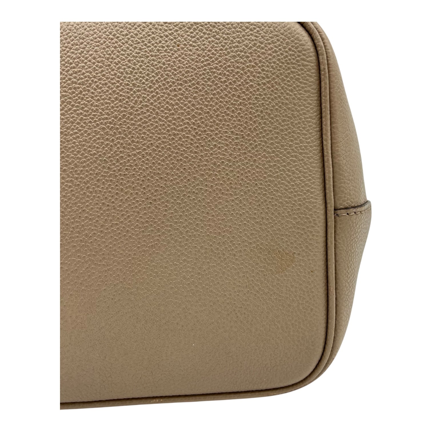 Noe Bucket Bag Beige in Empreinte Leather, Gold hardware