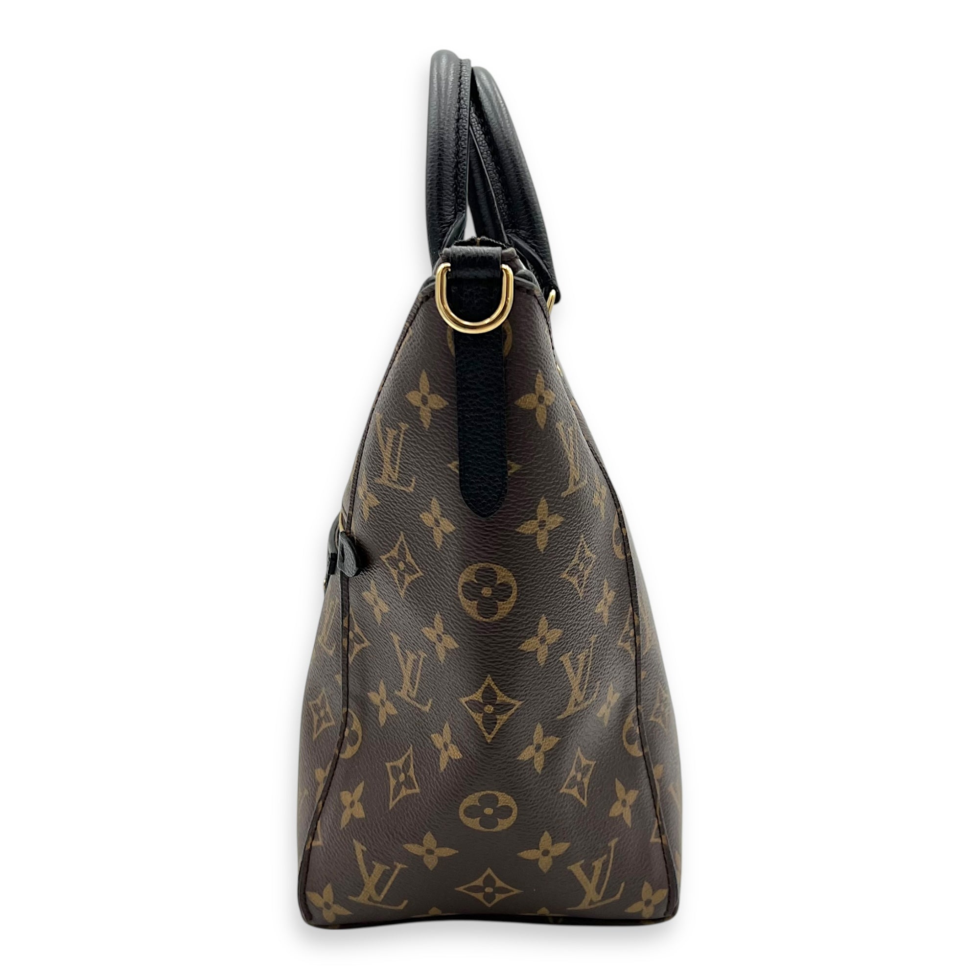 Macasar  Top Handle Bag Brown in Monogram Coated Canvas, Gold hardware