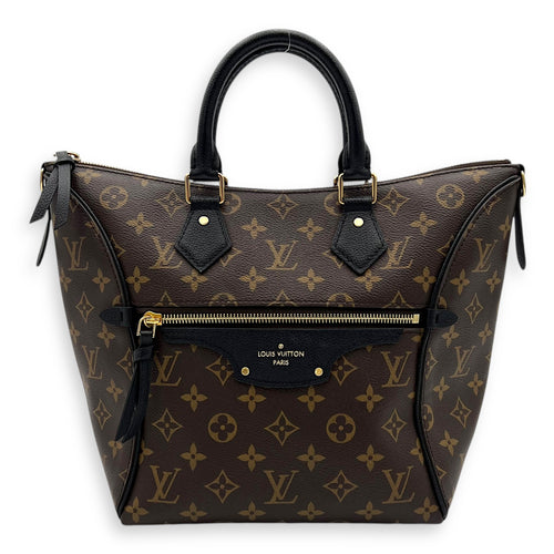 Macasar  Top Handle Bag Brown in Monogram Coated Canvas, Gold hardware