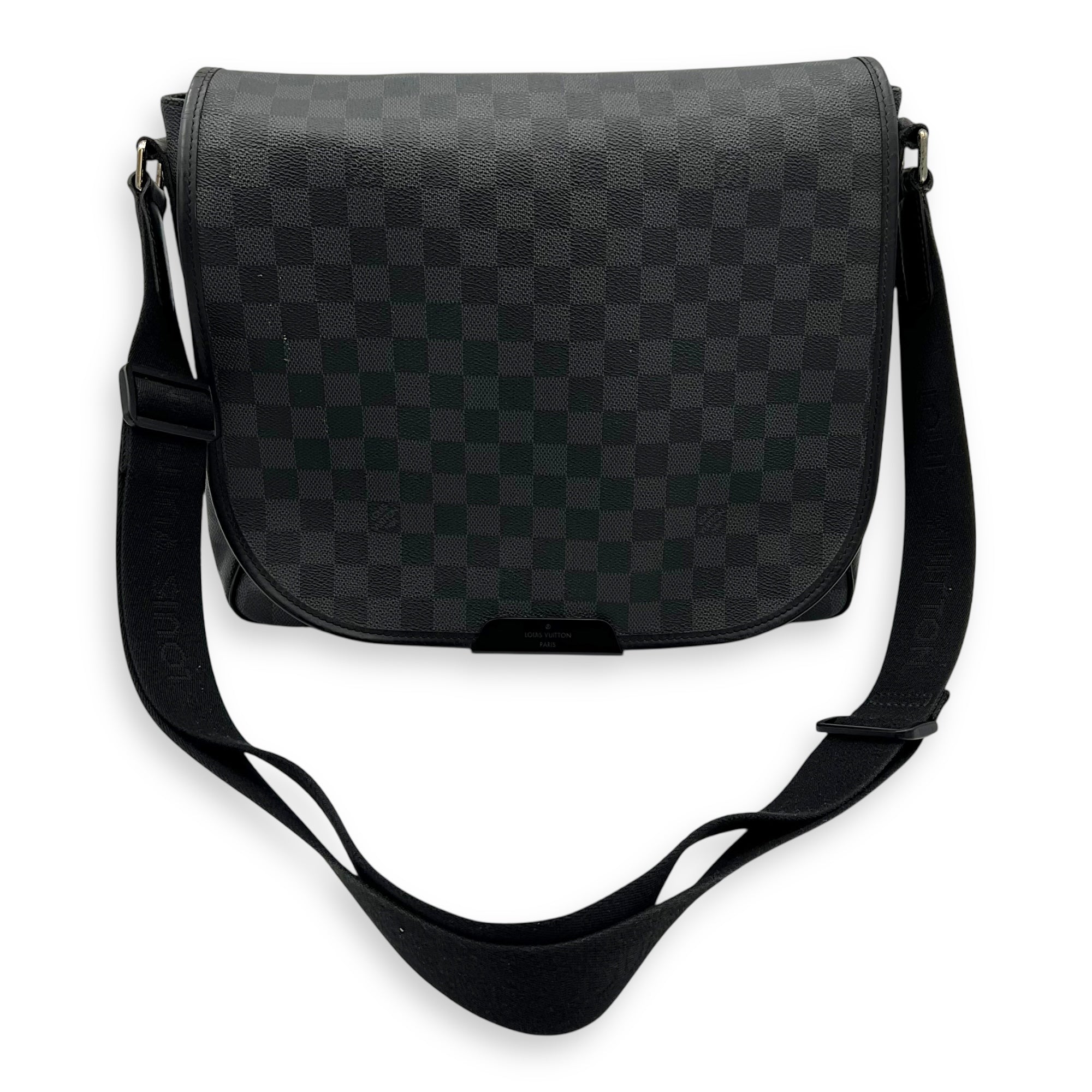 Daniel Crossbody Bag Graphite in Coated Canvas, Silver hardware