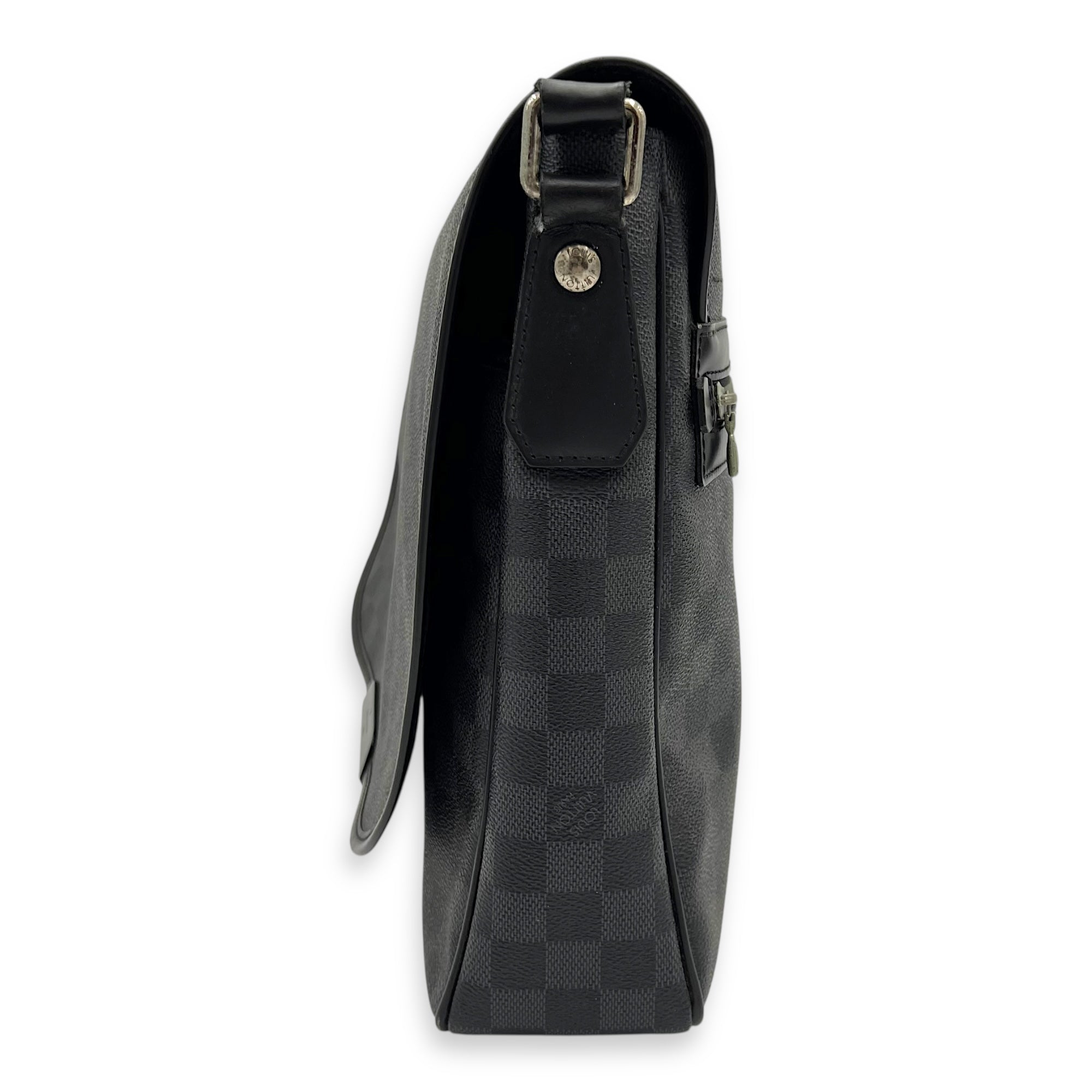 Daniel Crossbody Bag Graphite in Coated Canvas, Silver hardware