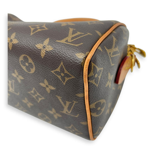 Speedy Bandouliere Top Handle Bag 20 Brown in Monogram Coated Canvas, Gold hardware