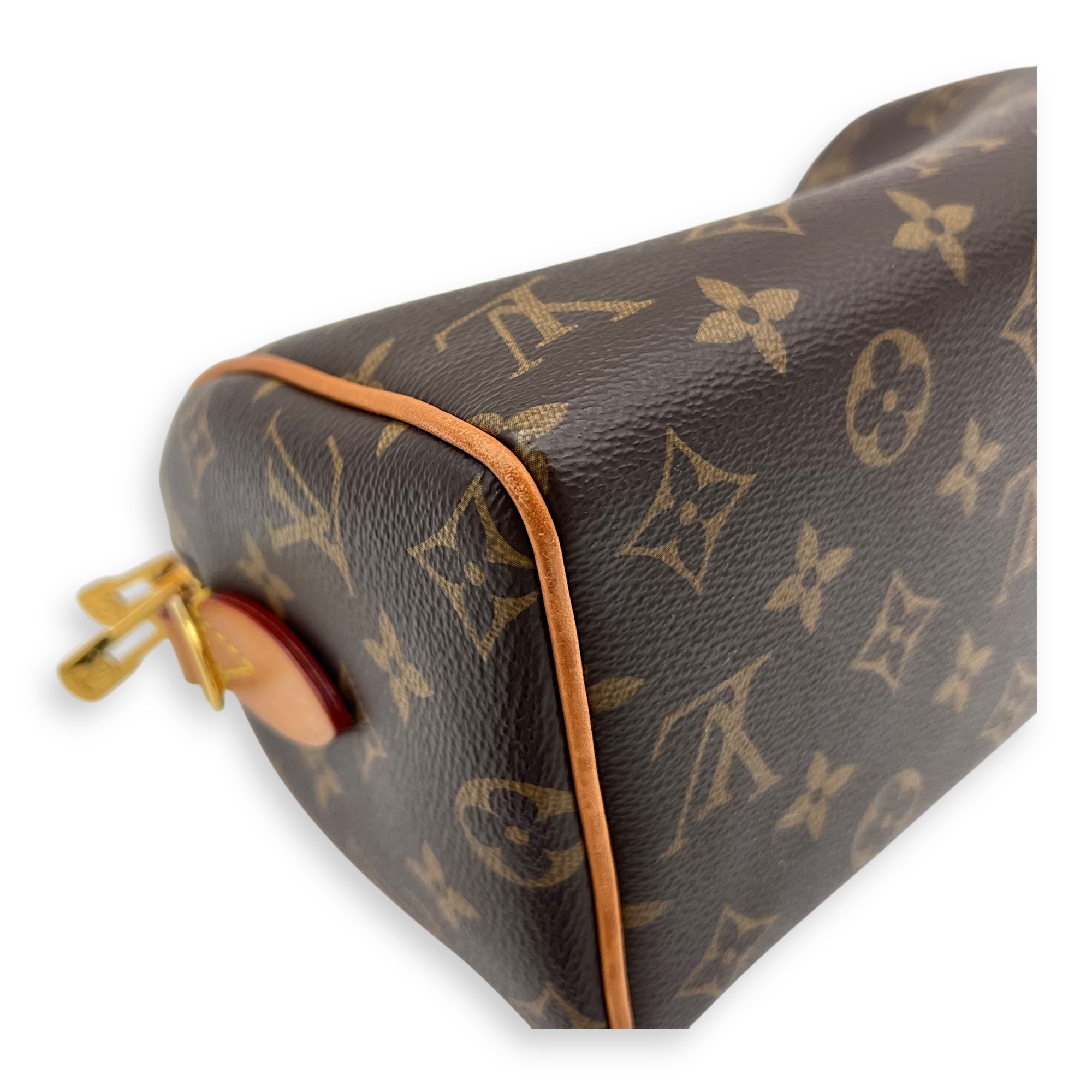 Speedy Bandouliere Top Handle Bag 20 Brown in Monogram Coated Canvas, Gold hardware