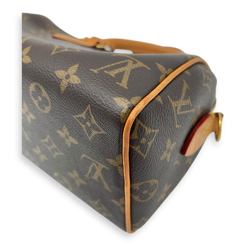Speedy Bandouliere Top Handle Bag 20 Brown in Monogram Coated Canvas, Gold hardware