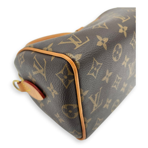 Speedy Bandouliere Top Handle Bag 20 Brown in Monogram Coated Canvas, Gold hardware