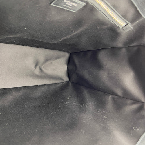 Hand Tote Tote Bag Black in Raffia and Canvas, Silver hardware