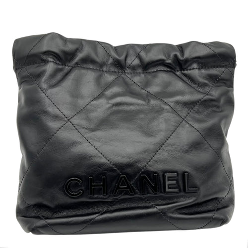 22 Tote Shoulder Bag Mini Black in Calfskin, Black hardware