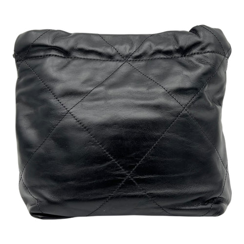 22 Tote Shoulder Bag Mini Black in Calfskin, Black hardware