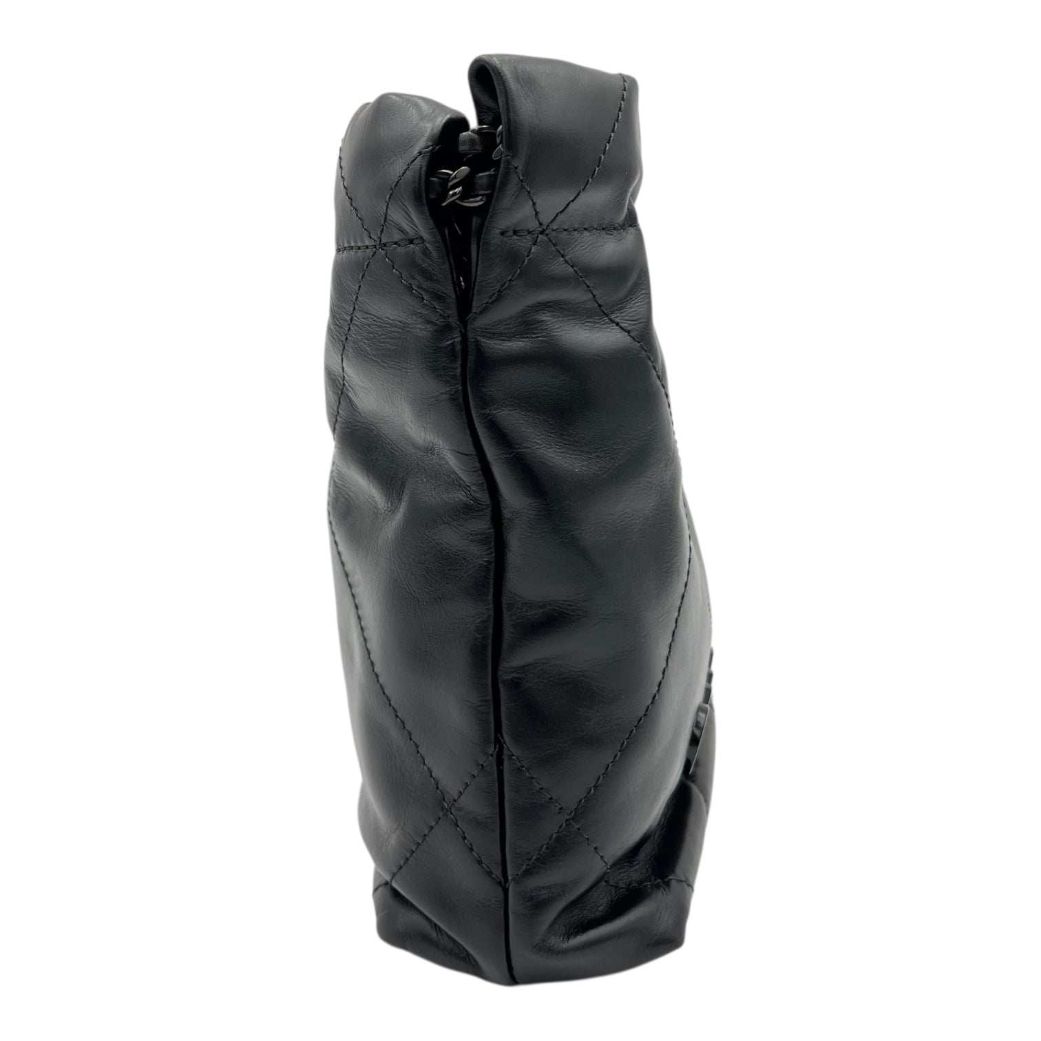 22 Tote Shoulder Bag Mini Black in Calfskin, Black hardware