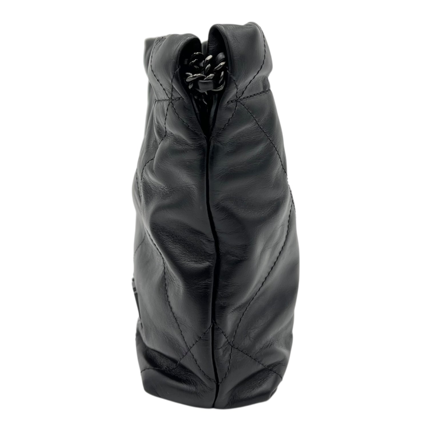 22 Tote Shoulder Bag Mini Black in Calfskin, Black hardware