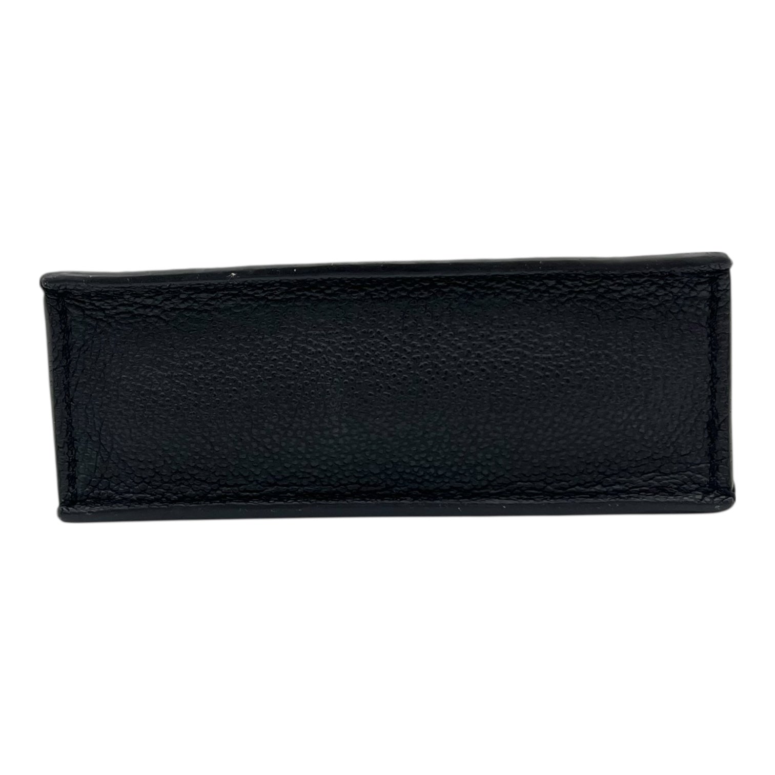 Sac Plat Top Handle Bag Petite Black in Empreinte Leather, Gold hardware