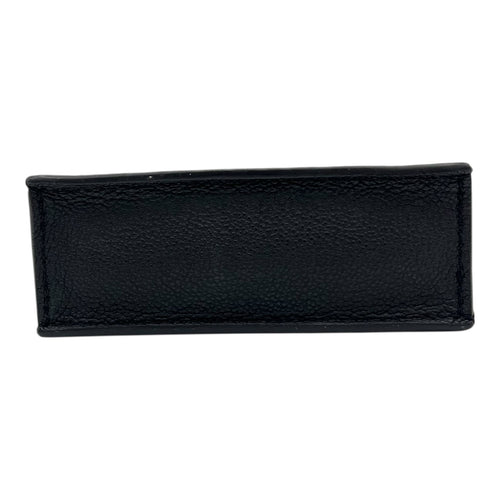 Sac Plat Top Handle Bag Petite Black in Empreinte Leather, Gold hardware