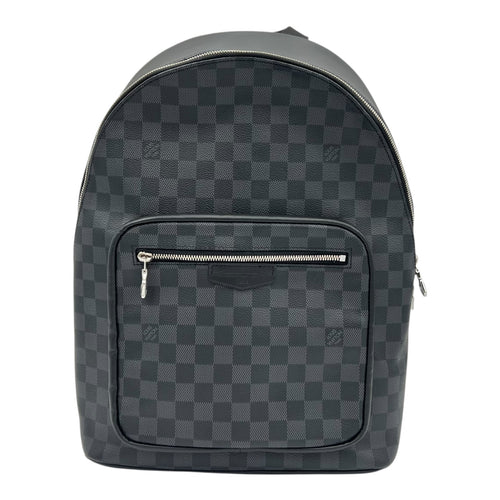 Josh Backpack Black in Coated Canvas, Silver hardware