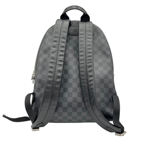 Josh Backpack Black in Coated Canvas, Silver hardware