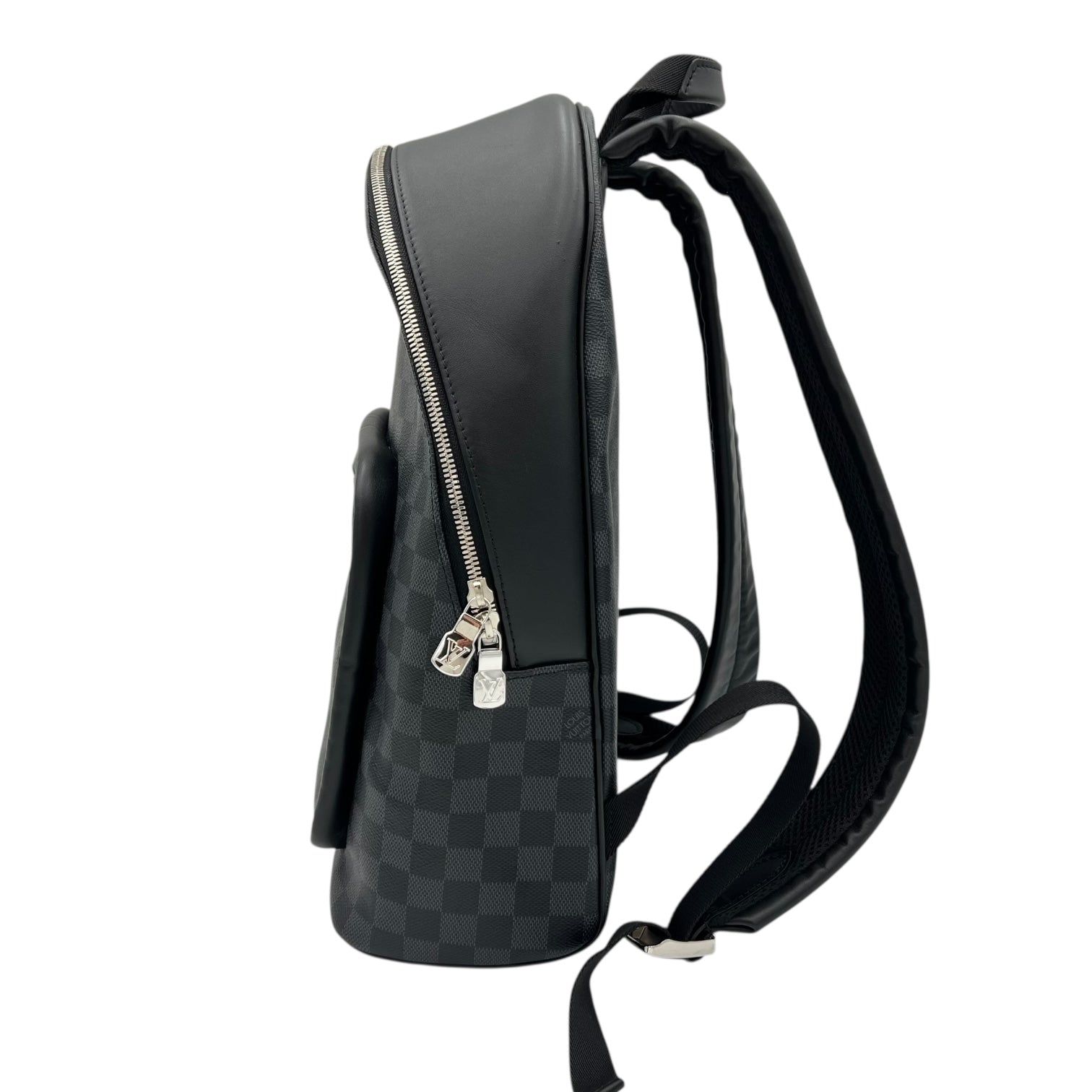 Josh Backpack Black in Coated Canvas, Silver hardware