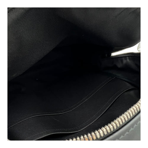 Josh Backpack Black in Coated Canvas, Silver hardware