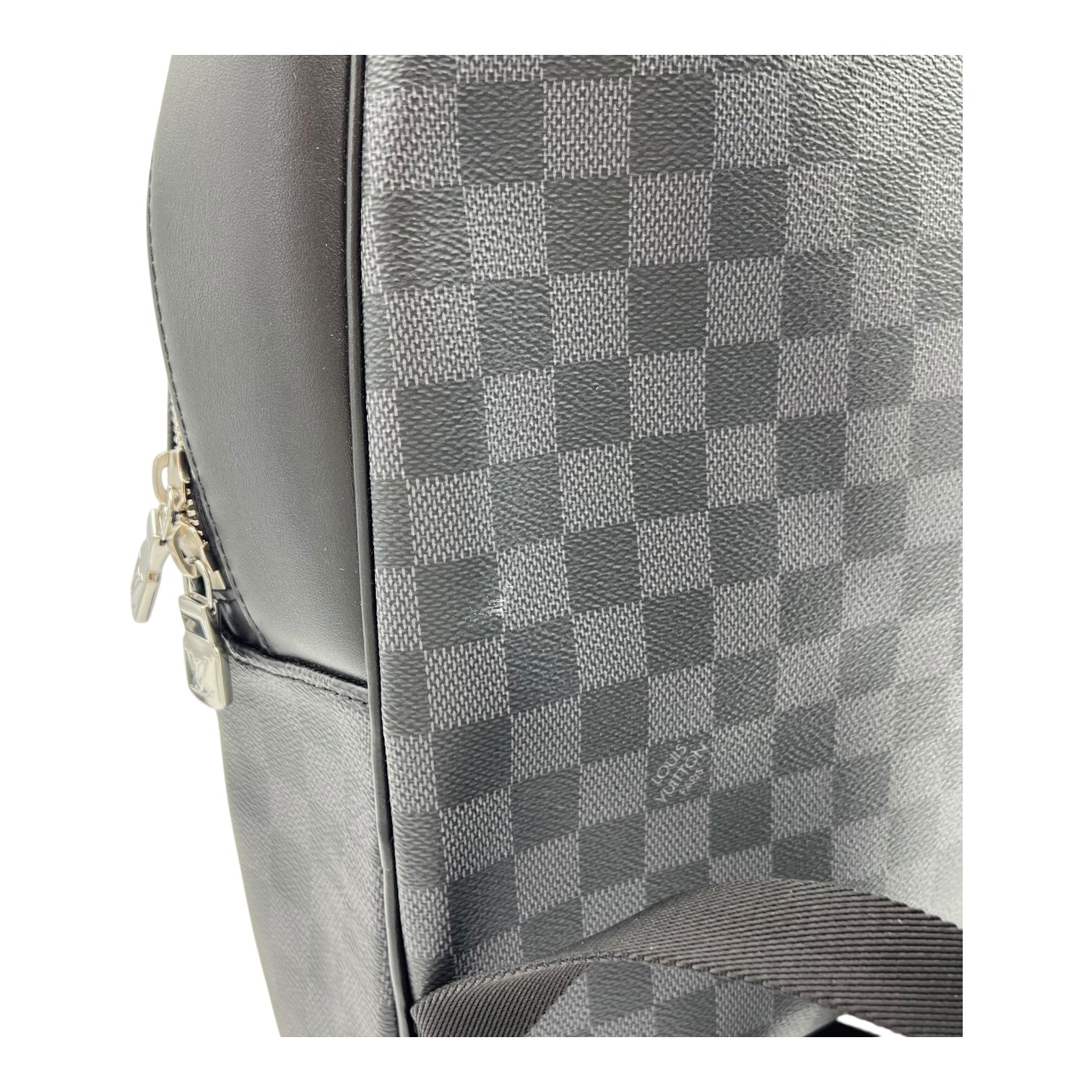 Josh Backpack Black in Coated Canvas, Silver hardware