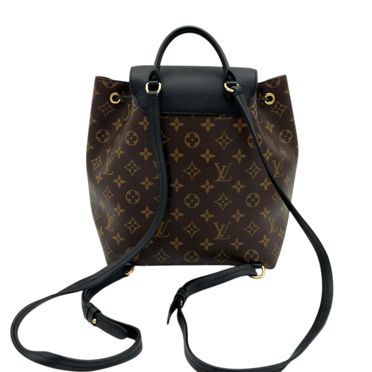 Montsouris Backpack Brown in Monogram Coated Canvas, Gold hardware