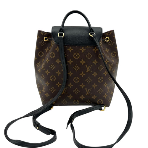 Montsouris Backpack Brown in Monogram Coated Canvas, Gold hardware