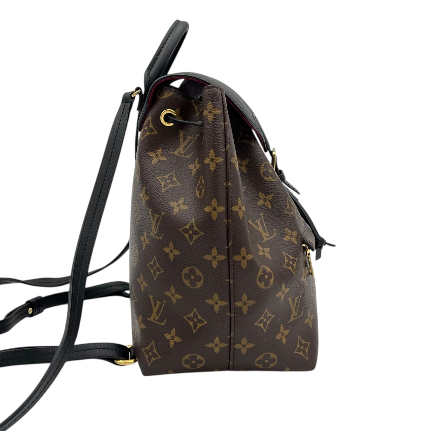 Montsouris Backpack Brown in Monogram Coated Canvas, Gold hardware