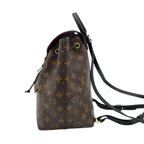 Montsouris Backpack Brown in Monogram Coated Canvas, Gold hardware