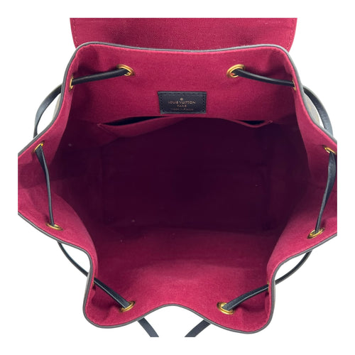 Montsouris Backpack Brown in Monogram Coated Canvas, Gold hardware