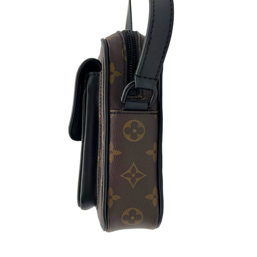 Christopher Wearable Wallet Brown in Monogram Coated Canvas, Black hardware