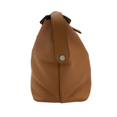 Travel Top Handle Bag Brown in Calfskin, Silver hardware