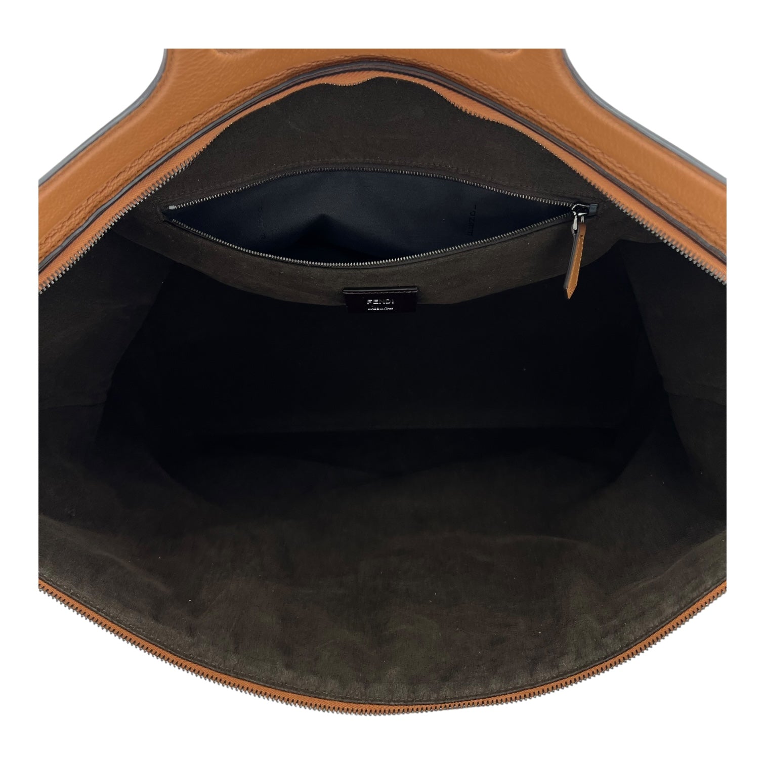 Travel Top Handle Bag Brown in Calfskin, Silver hardware