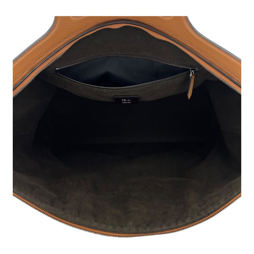 Travel Top Handle Bag Brown in Calfskin, Silver hardware