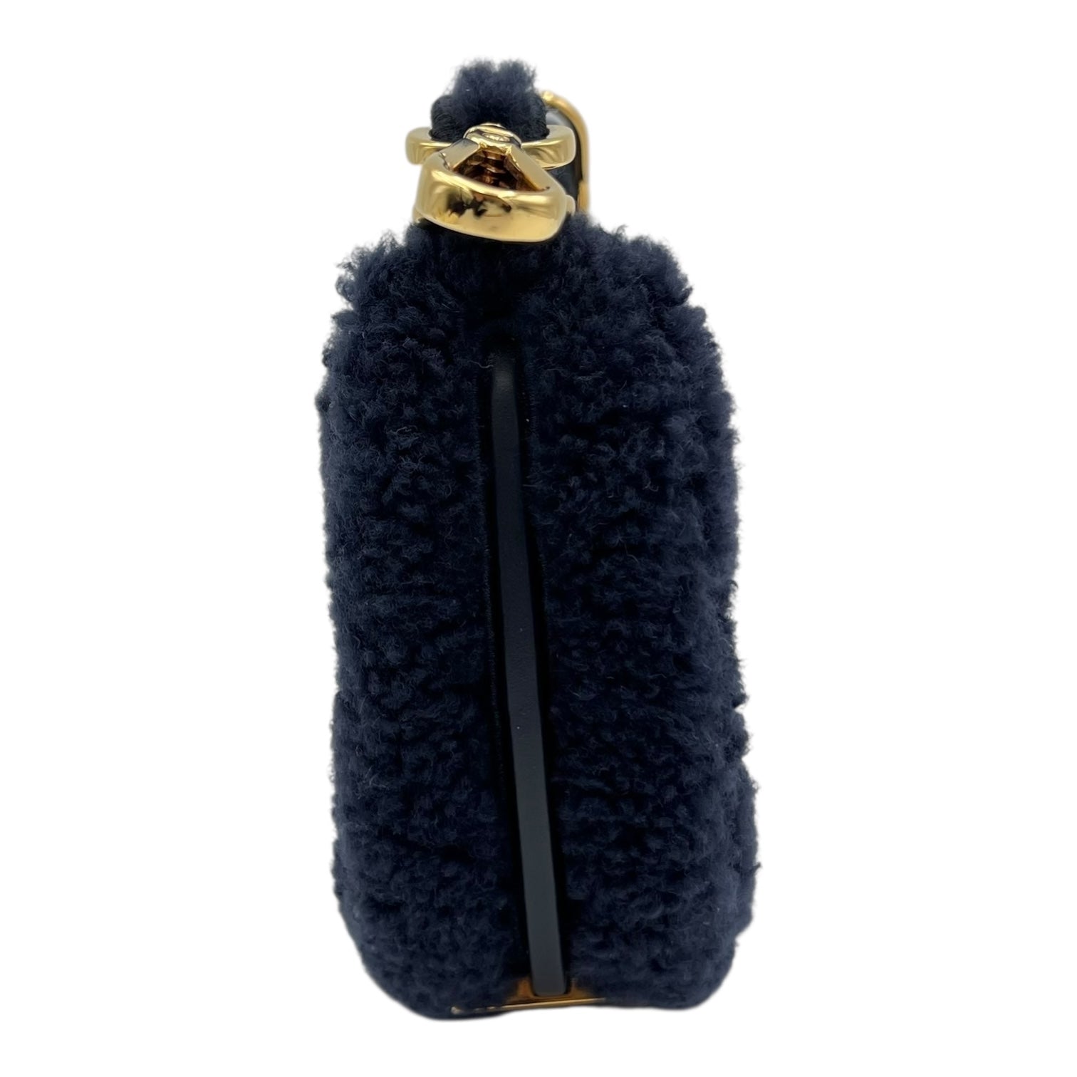 Fendigraphy Handbag Blue in Fur, Gold hardware