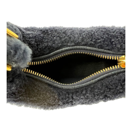 Fendigraphy Handbag Blue in Fur, Gold hardware