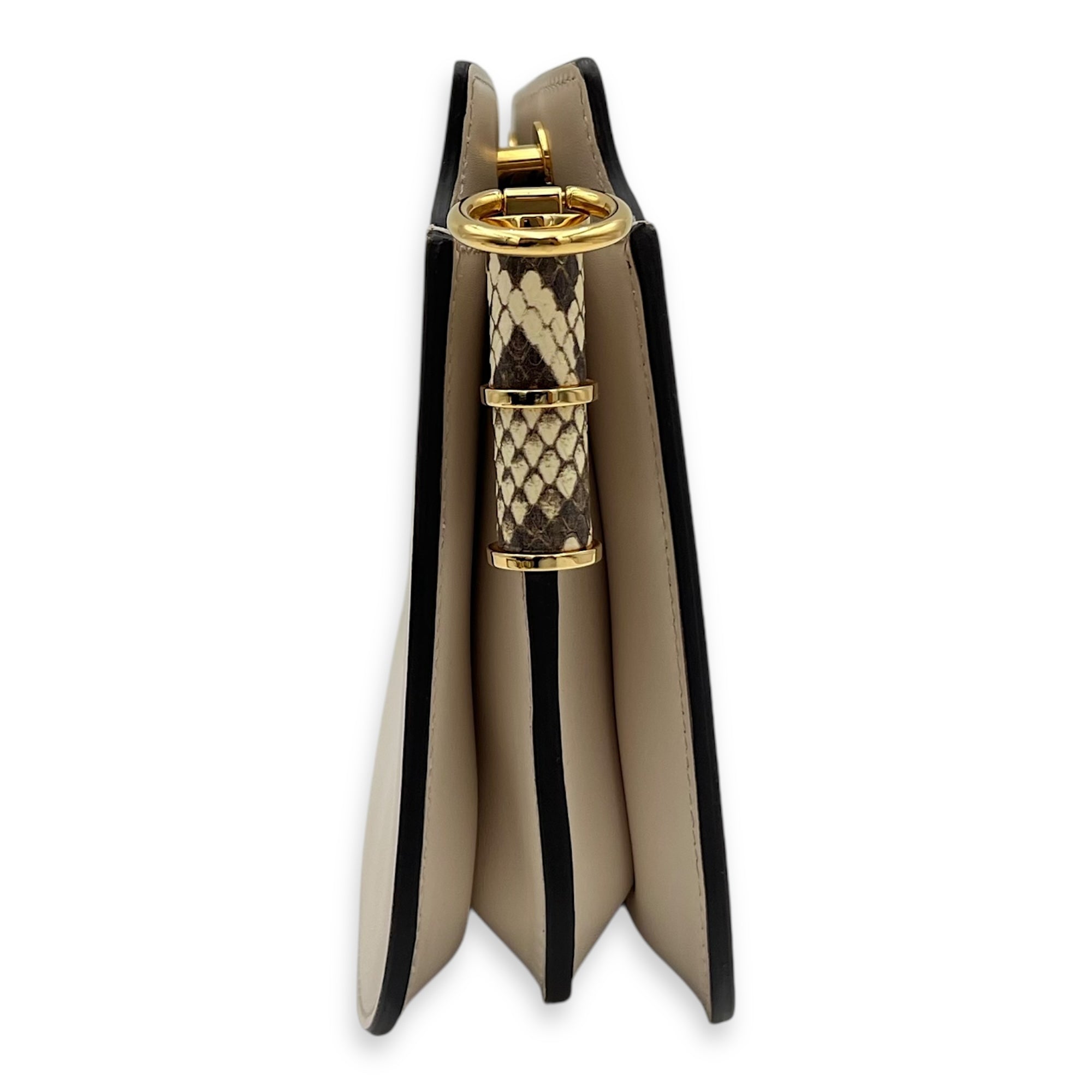 Cream Touch Shoulder Bag White in Calfskin, Gold hardware