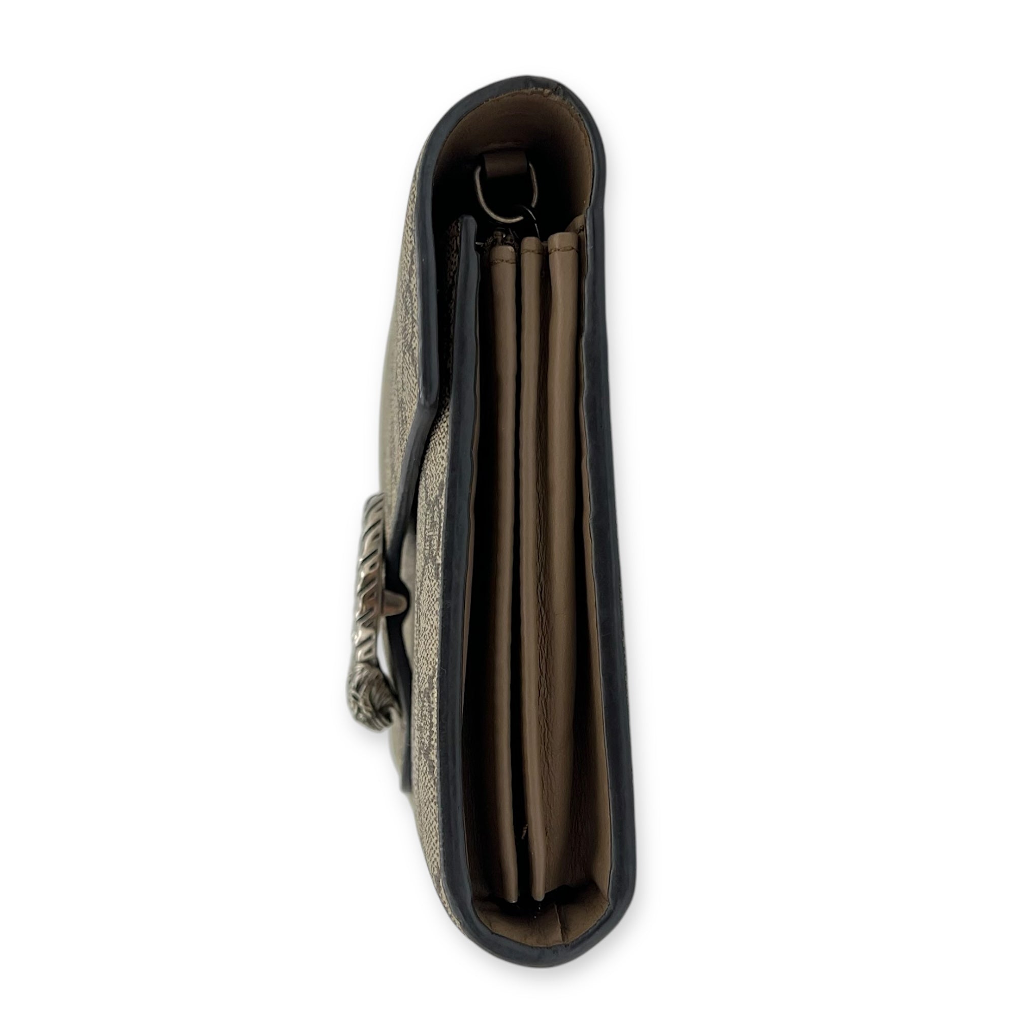 Dionysus Wallet On Chain Grey in Coated Canvas, Silver hardware