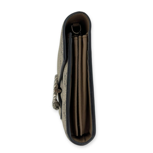 Dionysus Wallet On Chain Grey in Coated Canvas, Silver hardware
