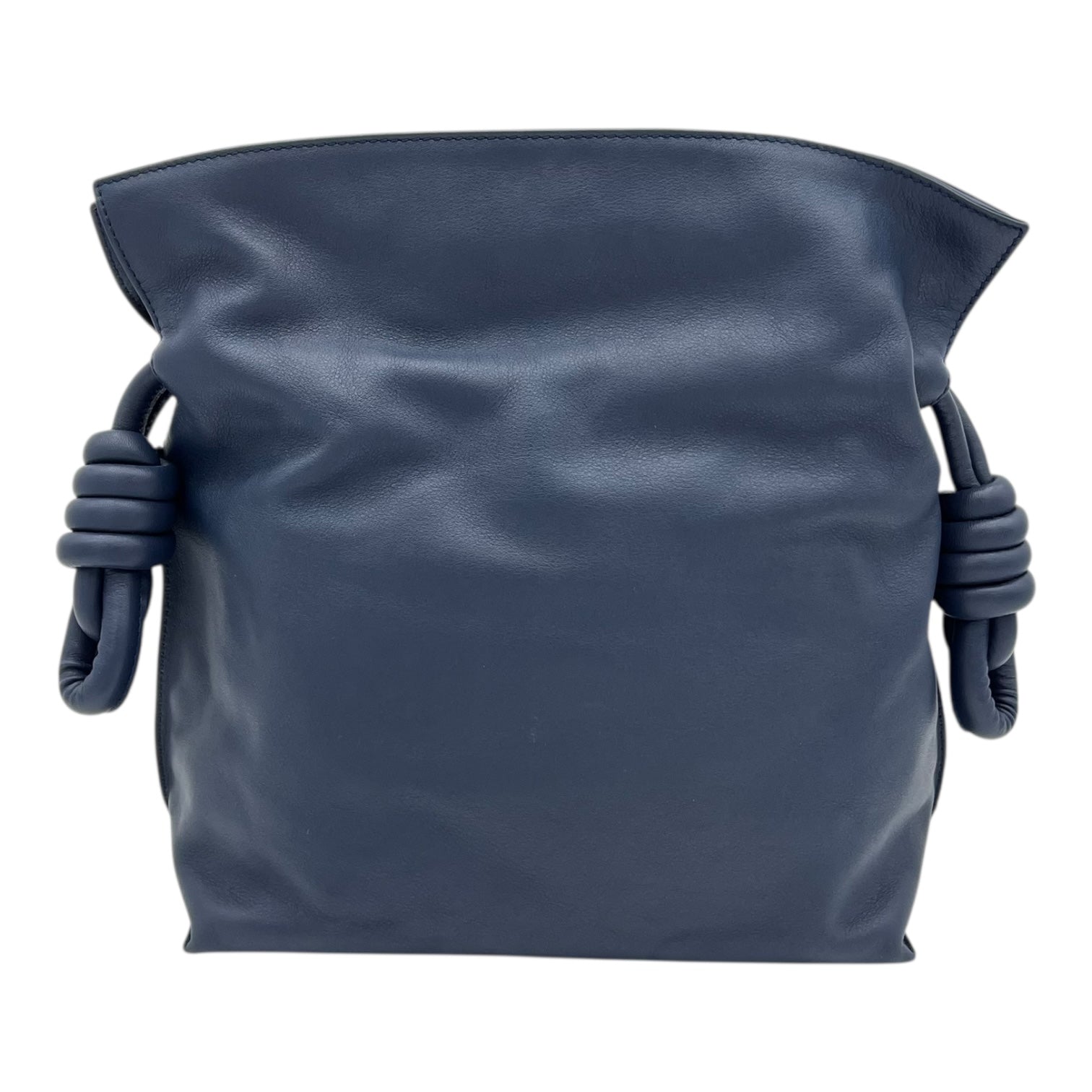 Flamenco Shoulder Bag Blue in Lambskin, Silver hardware