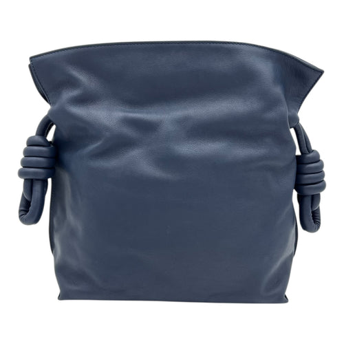 Flamenco Shoulder Bag Blue in Lambskin, Silver hardware