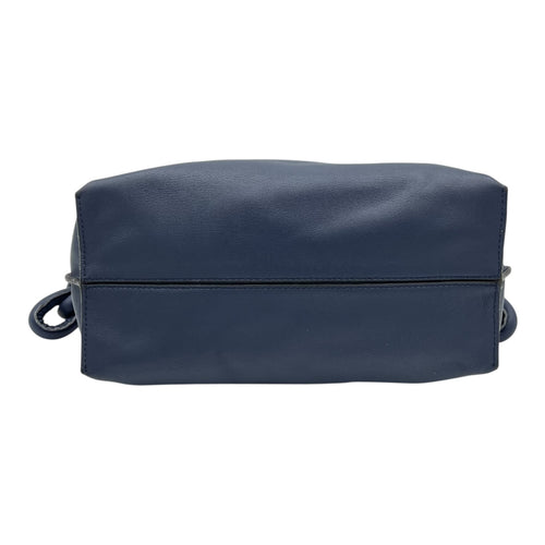 Flamenco Shoulder Bag Blue in Lambskin, Silver hardware
