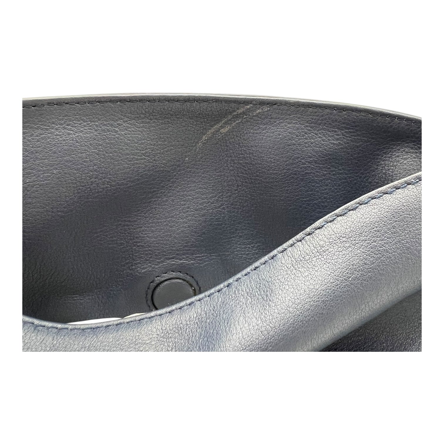 Flamenco Shoulder Bag Blue in Lambskin, Silver hardware