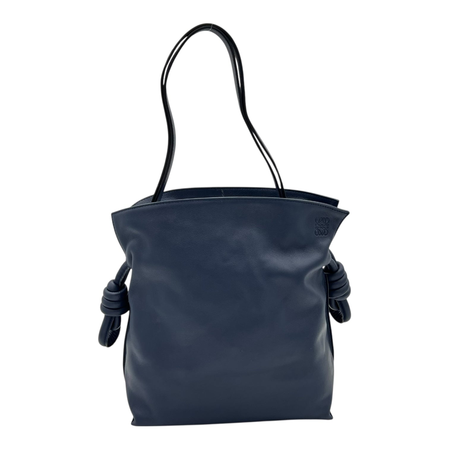 Flamenco Shoulder Bag Blue in Lambskin, Silver hardware