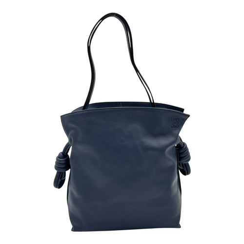 Flamenco Shoulder Bag Blue in Lambskin, Silver hardware
