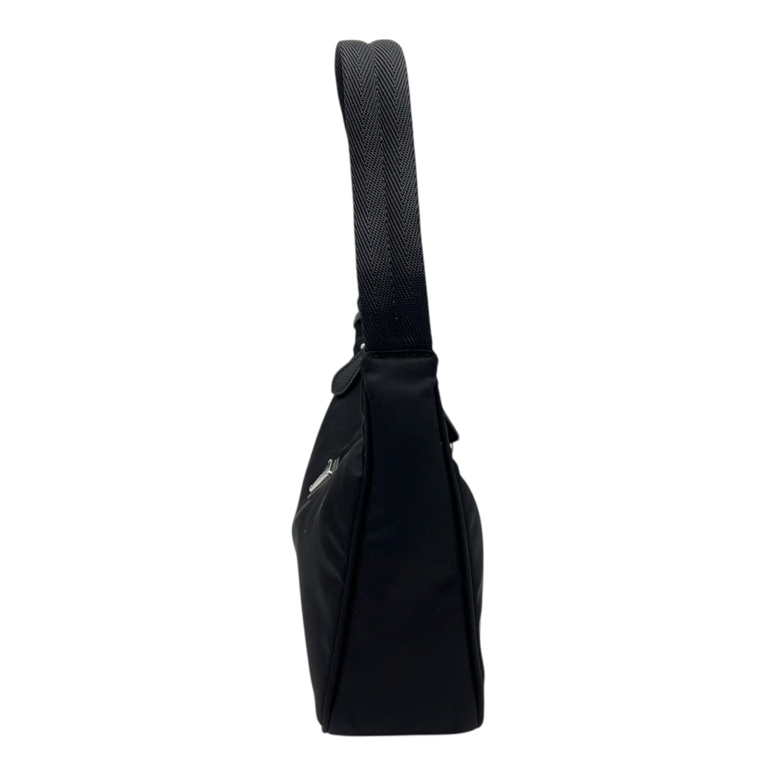 Re-Edition 2000 Shoulder Bag Black in Nylon, Silver hardware