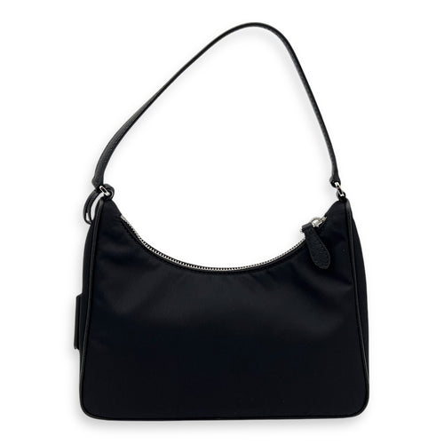 Re-Edition 2005 Shoulder Bag Black in Nylon, Silver hardware