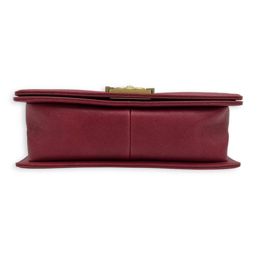 Boy Medium Pink Crossbody Bag in Caviar Leather, Gold hardware