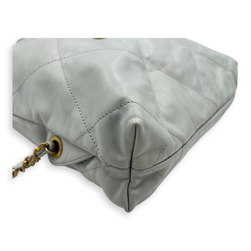 C22 Grey Backpack in Calfskin, Gold hardware