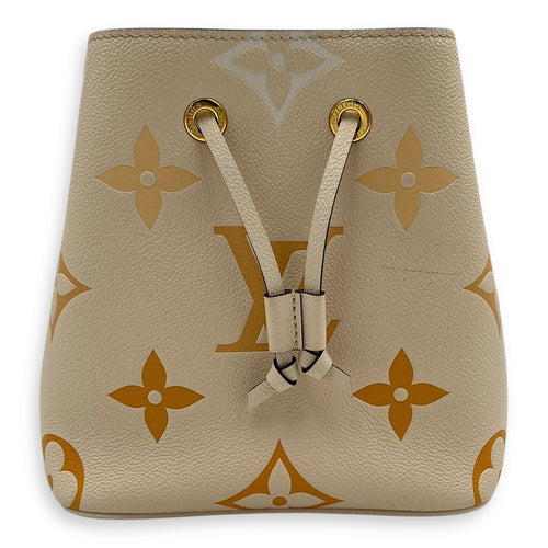 NeoNoe Bucket Bag BB Beige in Empreinte Leather, Gold hardware